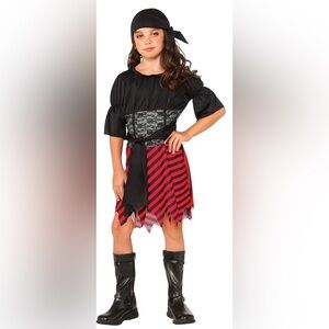 Pirate Girl Costume-Kid’s Size L Black And Red Rubie’s Halloween Costume